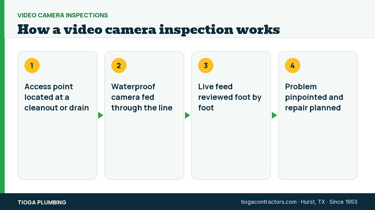 Video Camera Inspections by Tioga Plumbing.