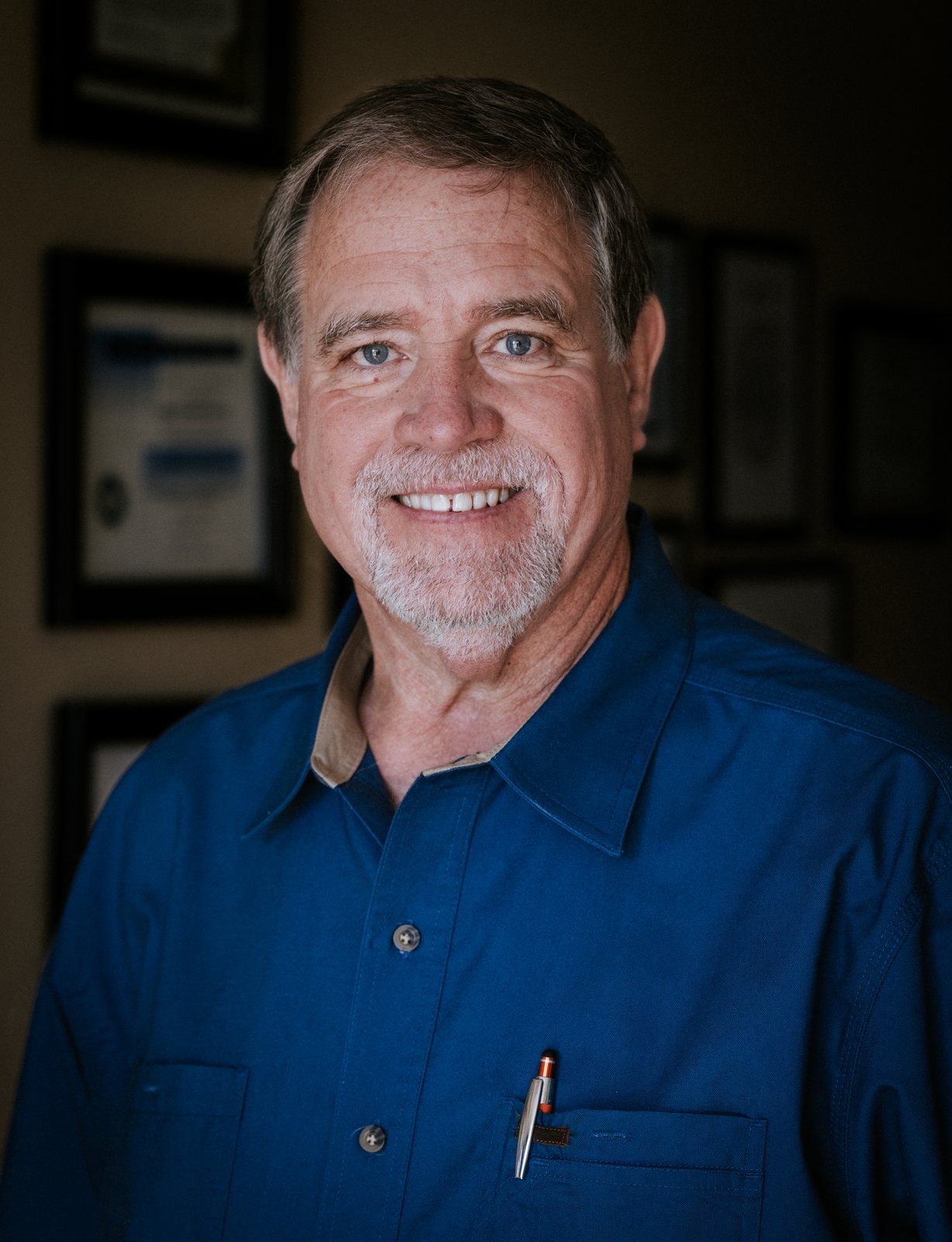Tioga Plumbing owner portrait in the Hurst office