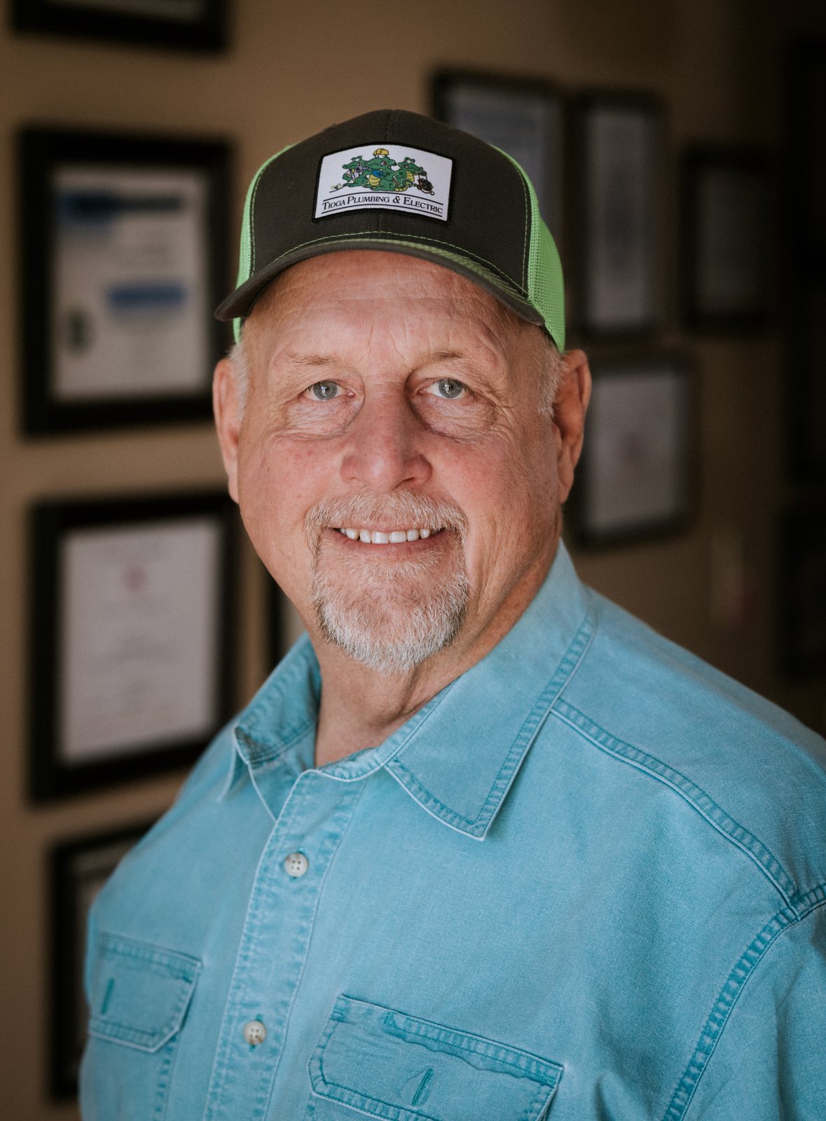 Tioga Plumbing owner portrait in the Hurst office