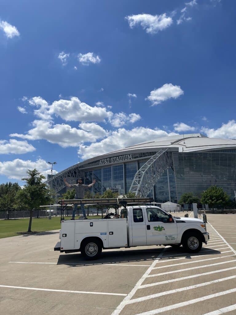 One of the Tioga team members in the service truck at the AT&T Stadium in Arlington Texas