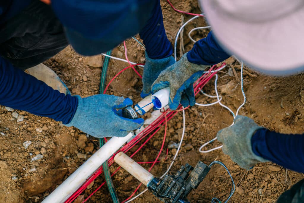 Installation of PVC Piping for Off-Grid Plumbing System by Tioga Plumbing & Electric.